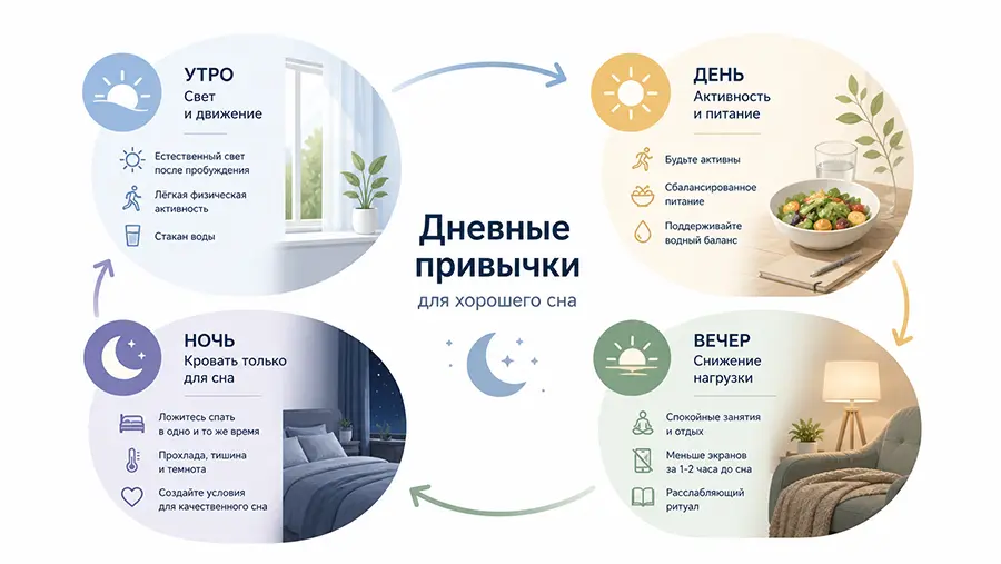 Дневные привычки, которые помогают лучше спать ночью