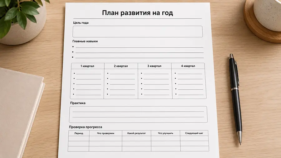Шаблон плана развития на год для заполнения