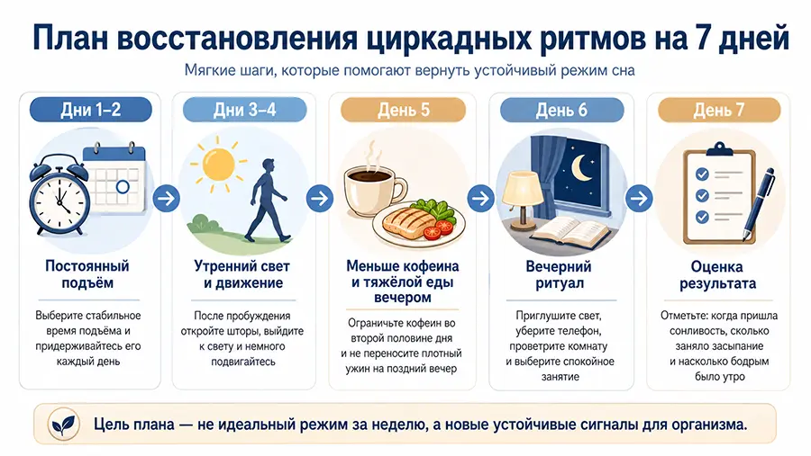 План восстановления циркадных ритмов на 7 дней