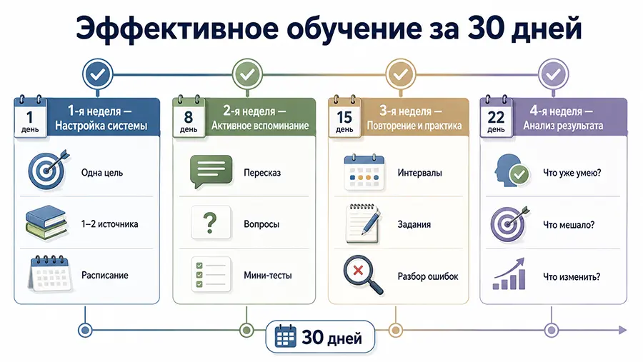 План внедрения эффективных методов обучения на 30 дней