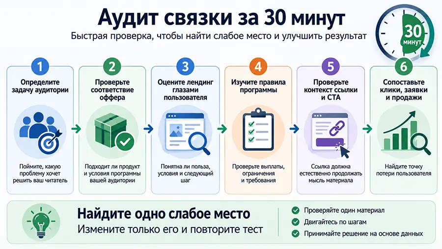 Партнёрский маркетинг. Пошаговый аудит партнёрской связки за 30 минут